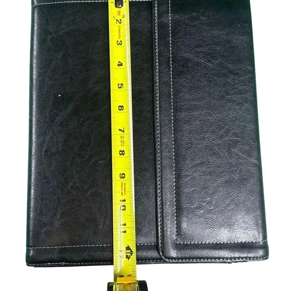 Samsonite Unisex Black Faux Leather Tri-Fold Padfolio Organizer with Calculator